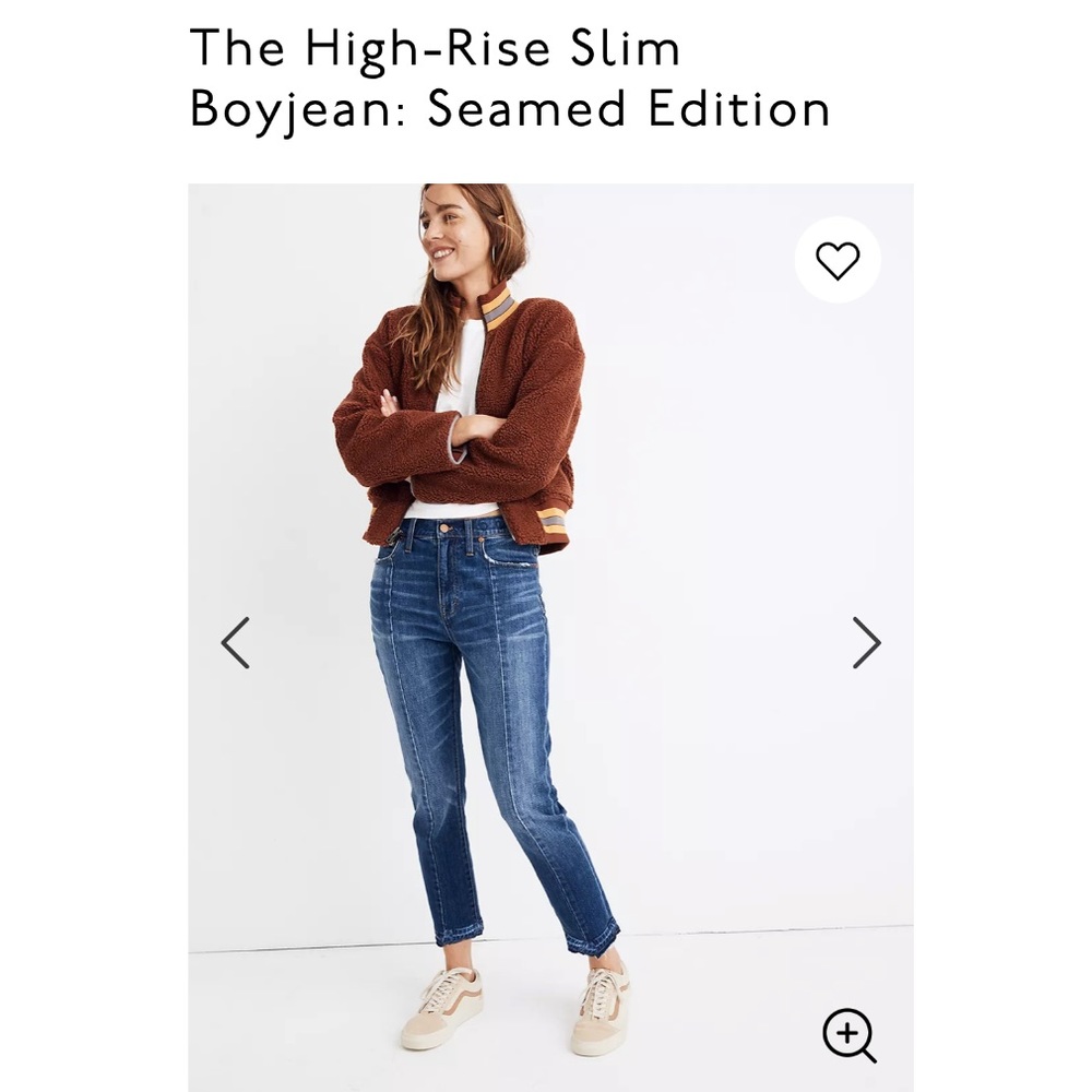 Madewell high rise slim boy jean: seamed edition